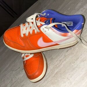 Nike dunk low Kids Orange & Pink Low-Top Sneakers with Purple Lining